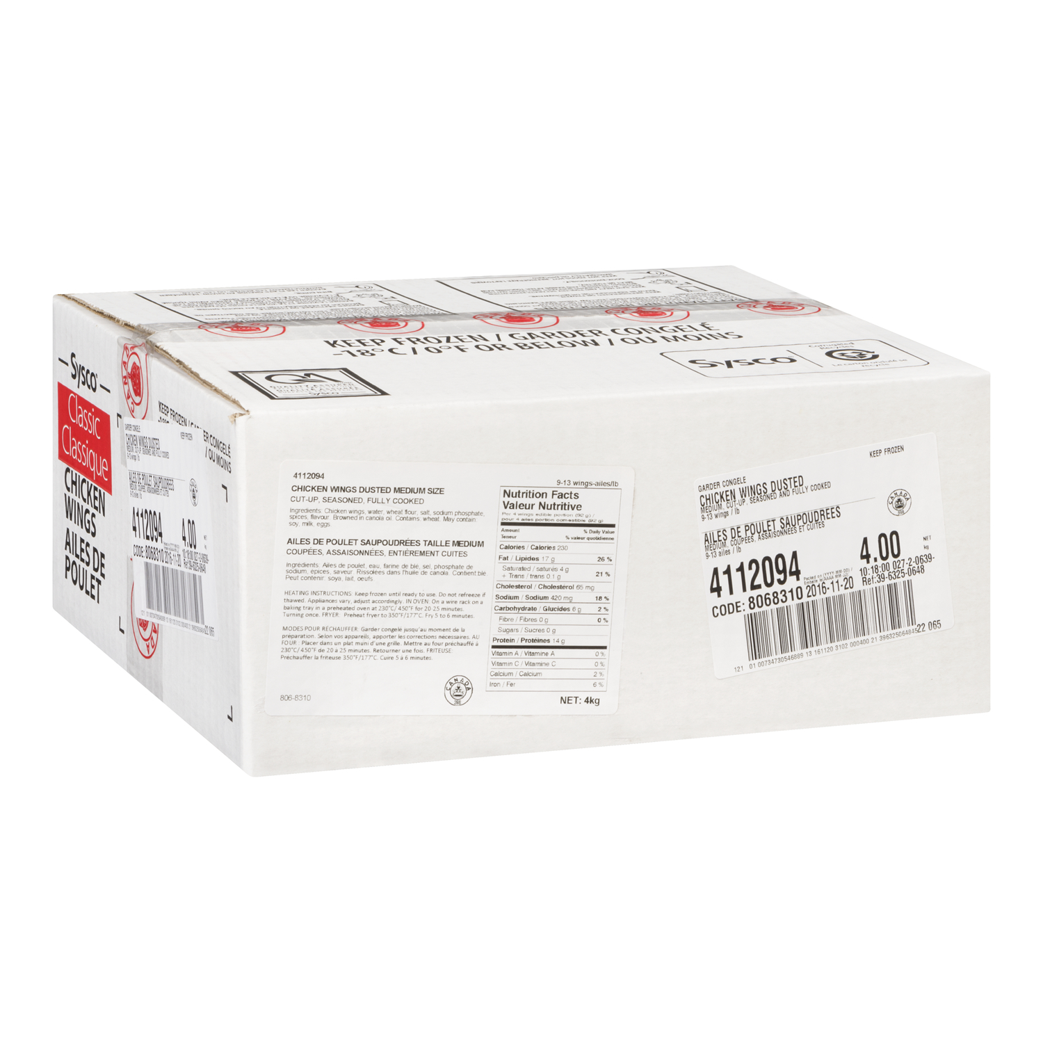 Chicken Wings 4kg 4112094 -2 Chicken Wing Box